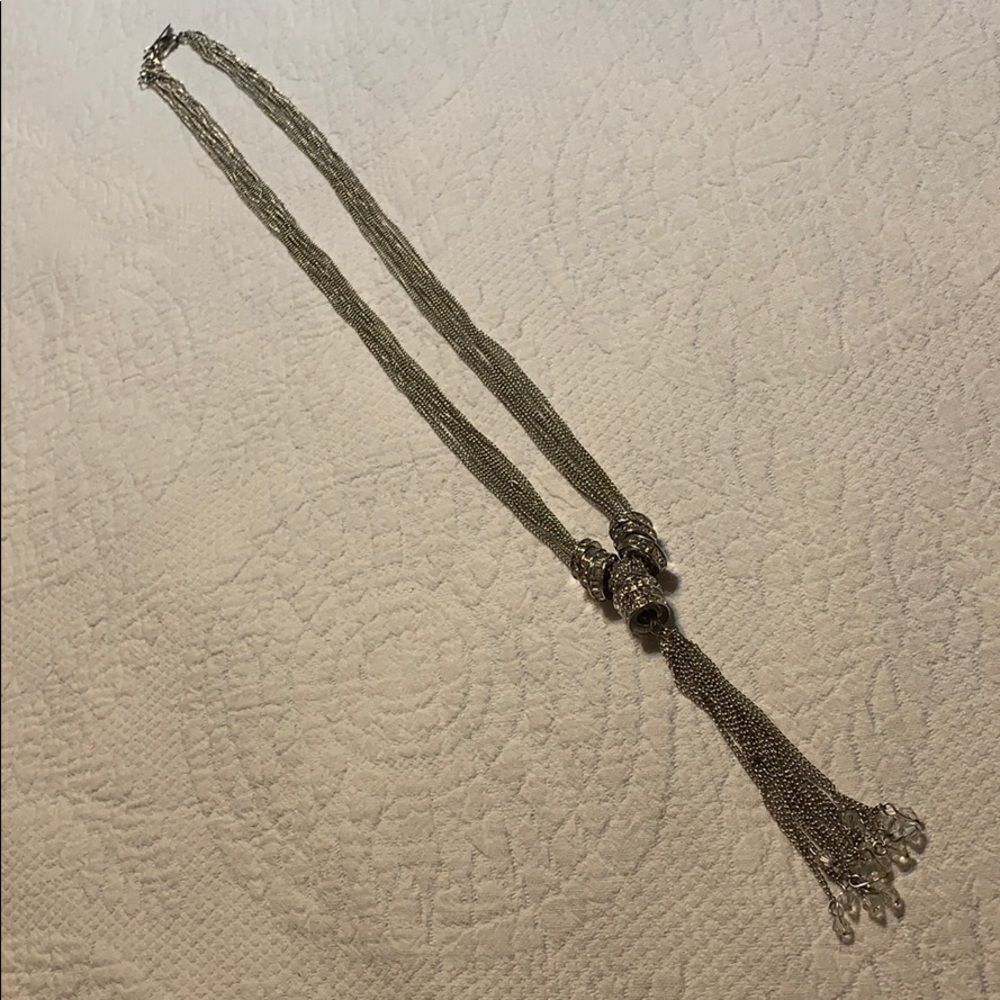 Silver long fashion necklace. NWOT